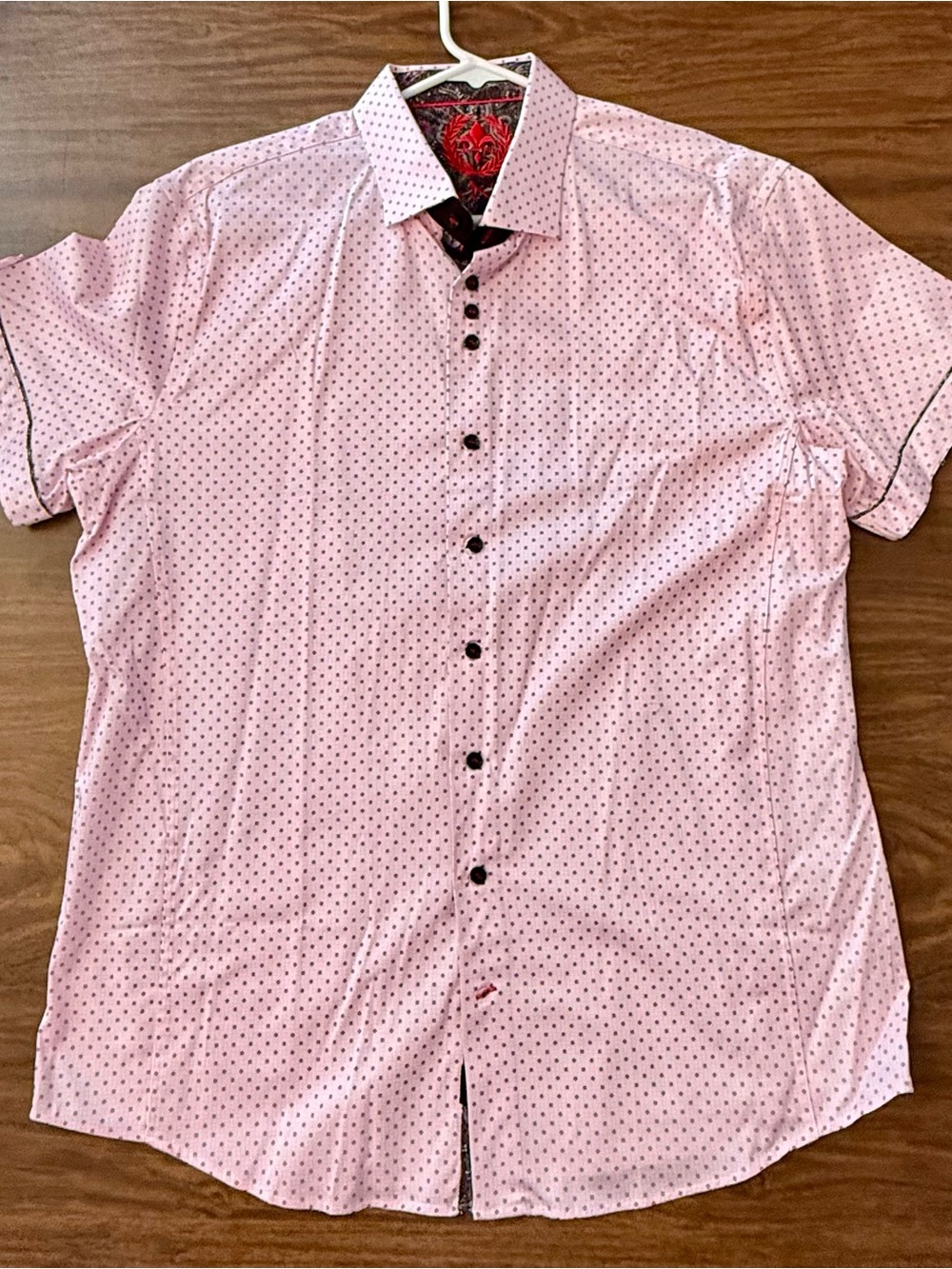 Au Noir Pink and Black Paisley Button-Down Shirt